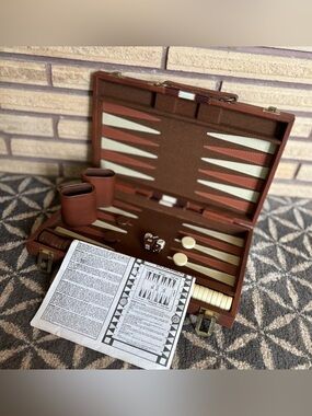 70's Travel Backgammon Set - Backgammon Game - Tile Game - Strategy Game